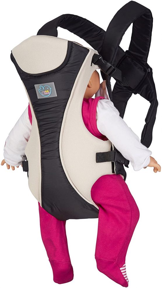 Little Choice Baby Carrier Smart Bag, Ergonomic Backpack for Infants 3 Months and Up, with Bib, Black-White - Image 3