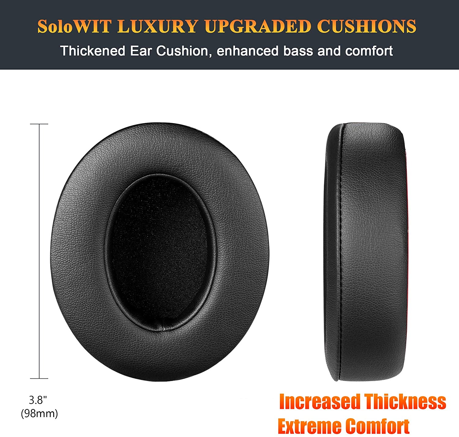SoloWIT Replacement Ear Pads Cushions for Beats Studio 2.0 & 3 Wired/Wireless OVER-EAR Headphones - Image 3