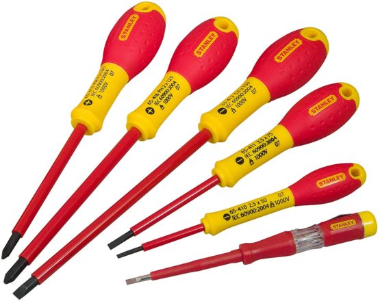 Stanley 0-65-411 Fat Max Screwdriver Insulated Slotted 3.5X75Mm-Red And Yellow, Red/Yellow - Image 3