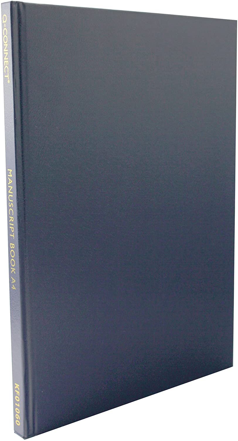 Q-Connect Feint Ruled Manuscript Book A4 96 Sheet A4 Blue K00060, White