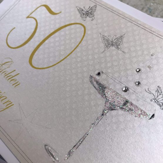 50th Golden Anniversary, Mini Photo Album, Champagne Glasses - Image 2