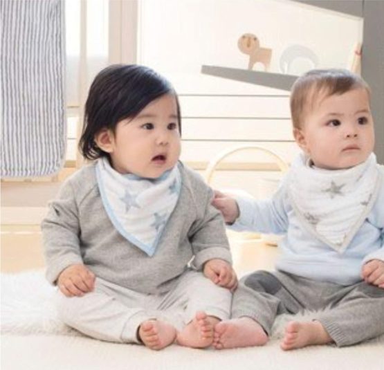 aden + anais essentials Bandana Baby Bib, 100% Cotton Muslin, 3 Layer Burp Cloth, Super Soft & Absorbent for Infants, Newborns and Toddlers, Adjustable with Snaps, 2 Pack, dusty - Image 3