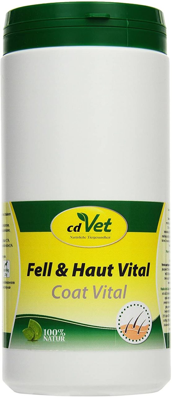 cdVet Naturprodukte Fell & Haut Vital Hund & Katze 750 g - Dog, cat - Complementary feed - coat + skin problems - coat change - organism support - hair rupture - dandruff - hair loss -