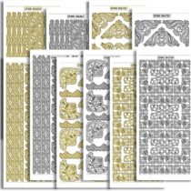 Creative Products Craftstickers Borders/Corners, transparent, Double Embossed, Stickers Peel off's, Silver/Gold, 23 x 10 x 1 cm