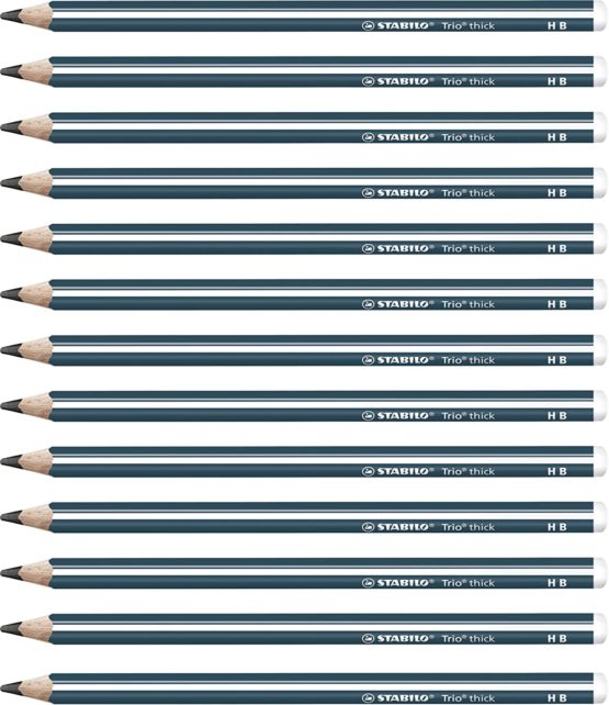 Graphite Pencil - STABILO Trio thick HB Petrol Box of 12