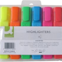 Q-Connect Highlighter Pens KF01909 - Assorted Colours, Pack of 6