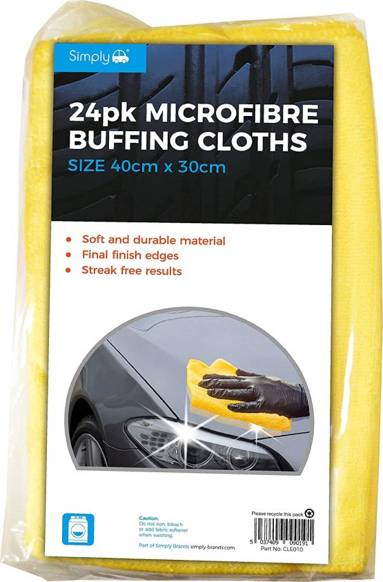 Simply CLE010 Microfibre Buffing & Cleaning Cloths for a Car Showroom Finish. Pack of 24 - Image 3