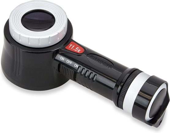 CARSON Optical Led/Uv Lighted Loupe Magnifying, Black, 11,5X