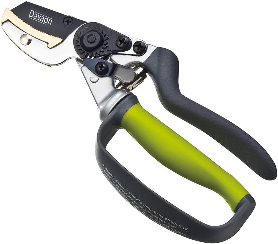 Anvil Secateurs - Premium Pruning Shears/Garden Secateurs/Pruning Scissors- Soft Grip Ideal for Arthritic Hands For Tough Branches, Bushes + Trimming- Secateurs & pruning scissors- Davaon Pro