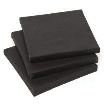Baker Ross AF970 Mini Black Fabric, Primed and Stretched Canvas Perfect for Painting, Artist Work and Arts and Crafts, Assorted, (Pack of 3)