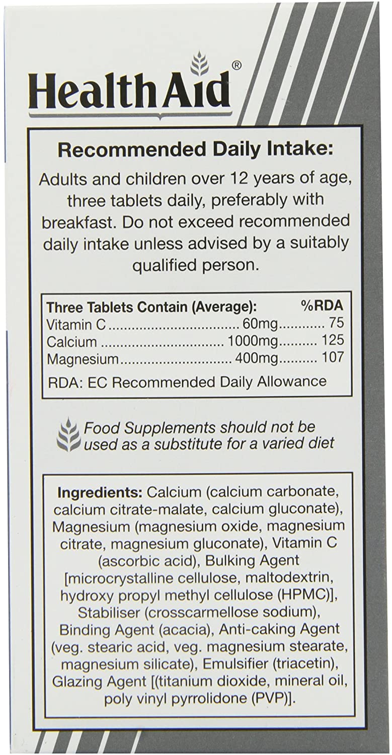 HealthAid Magnesium & Calcium - 90 Tablets, 90 count (Pack of 1) - Image 2