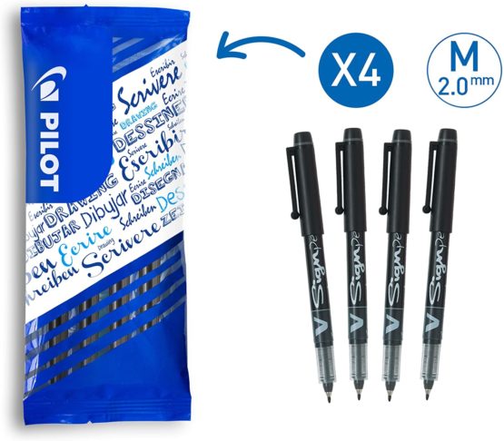 Pilot V-Sign Pen Liquid Ink Tip - Black (Pack of 4)