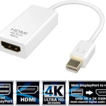 Sabrent Mini DisplayPort (Thunderbolt) to HDMI Adapter [4K Support Gold Plated] (DA-MDHA)