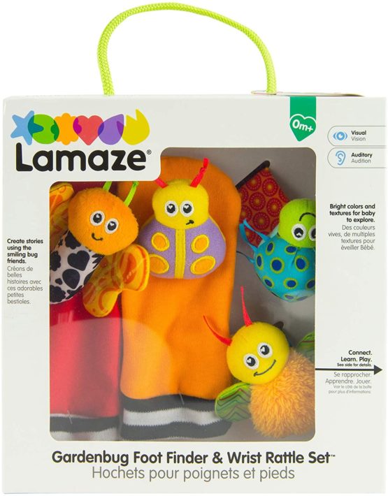 LAMAZE Gardenbug Wrist Baby Rattle Toy Baby Gift Set, Cute Foot Finder Baby Toy with Sensory Stimulation, Suitable for Boys & Girls From 0 - 6 Months, Styles May Vary LC27634 - Image 4