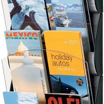 Wall mounted brochure rack ,with 4 compartments, pack of 2