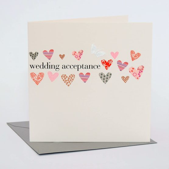 Claire Giles Hearts and Stars Wedding Acceptance Card - Image 2
