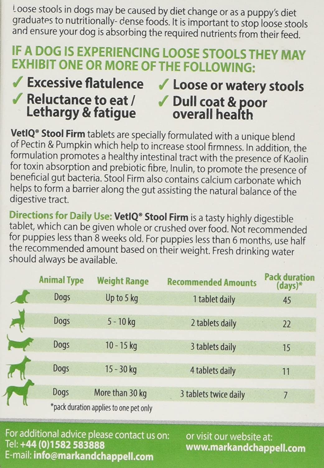 VETIQ Stool Firm Tablets For Cats & Dogs, Contains Kaolin - Image 2