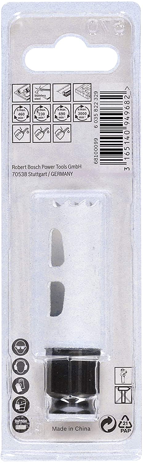 BOSCH Bi-Metal Hole Saw (for Wood and Metals 8% Cobalt Alloy, Progressive Tooth Design, diameter 20 mm, Accessory Drills) - Image 3