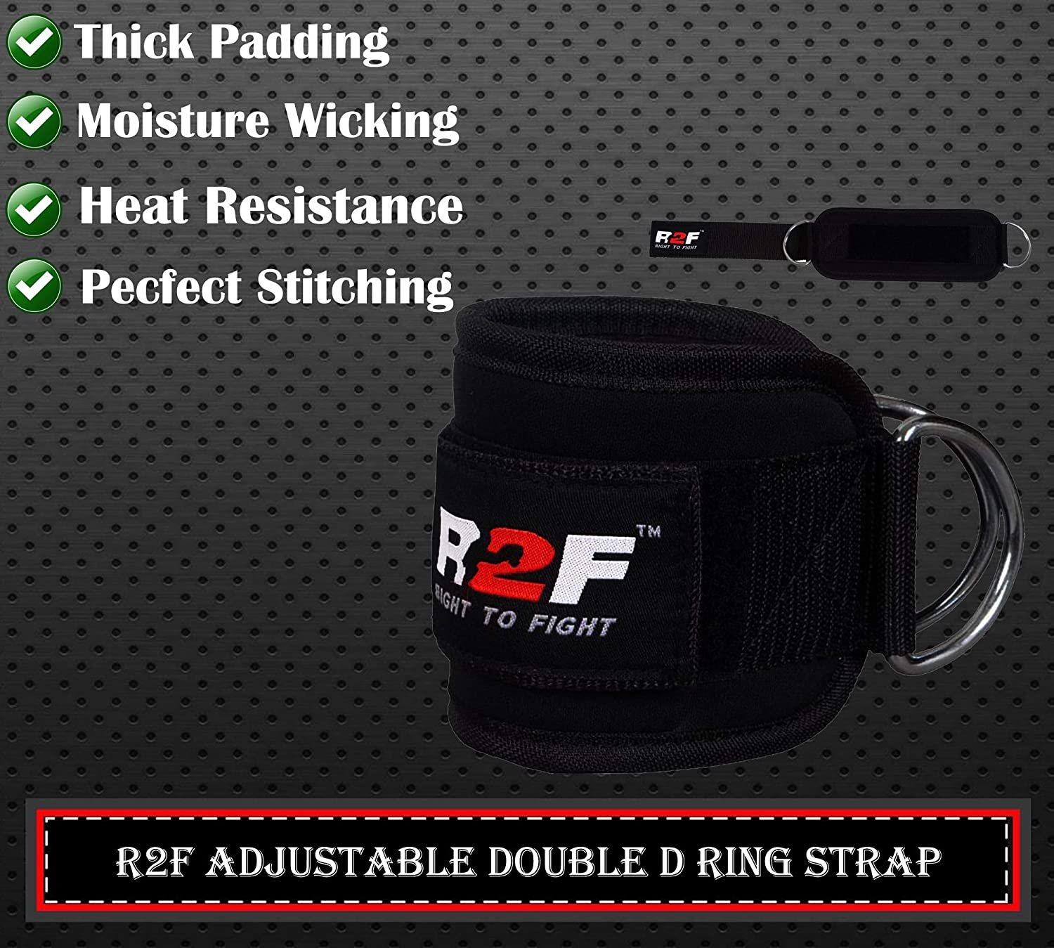 R2F Ankle Straps for Cable Machines or Resistance Bands Padded Ankle