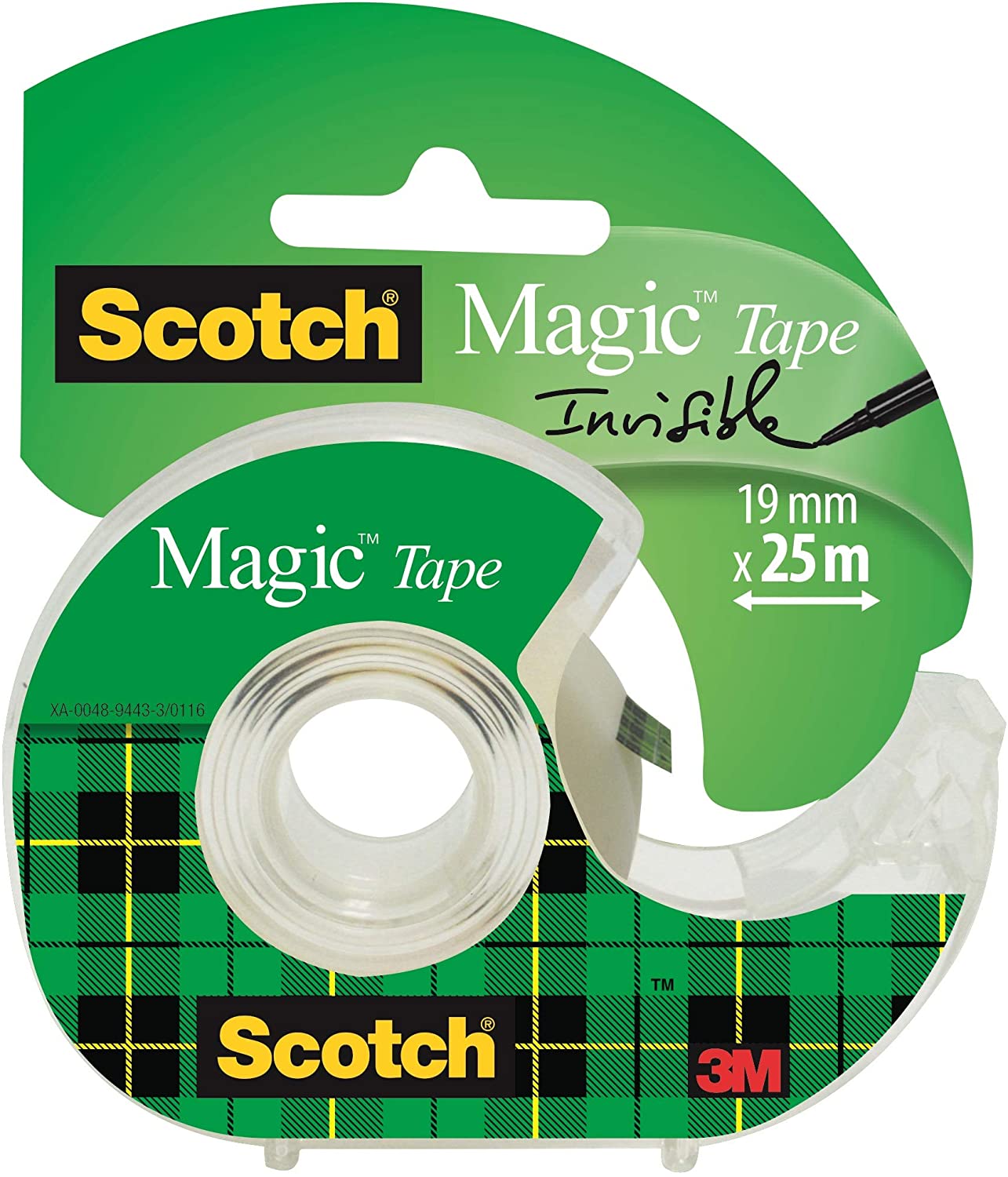 Scotch Magic Tape, 1 Roll on Handheld Dispenser, 19 mm x 25 m - General Purpose Sticky Tape for Document Repair Labelling & Sealing