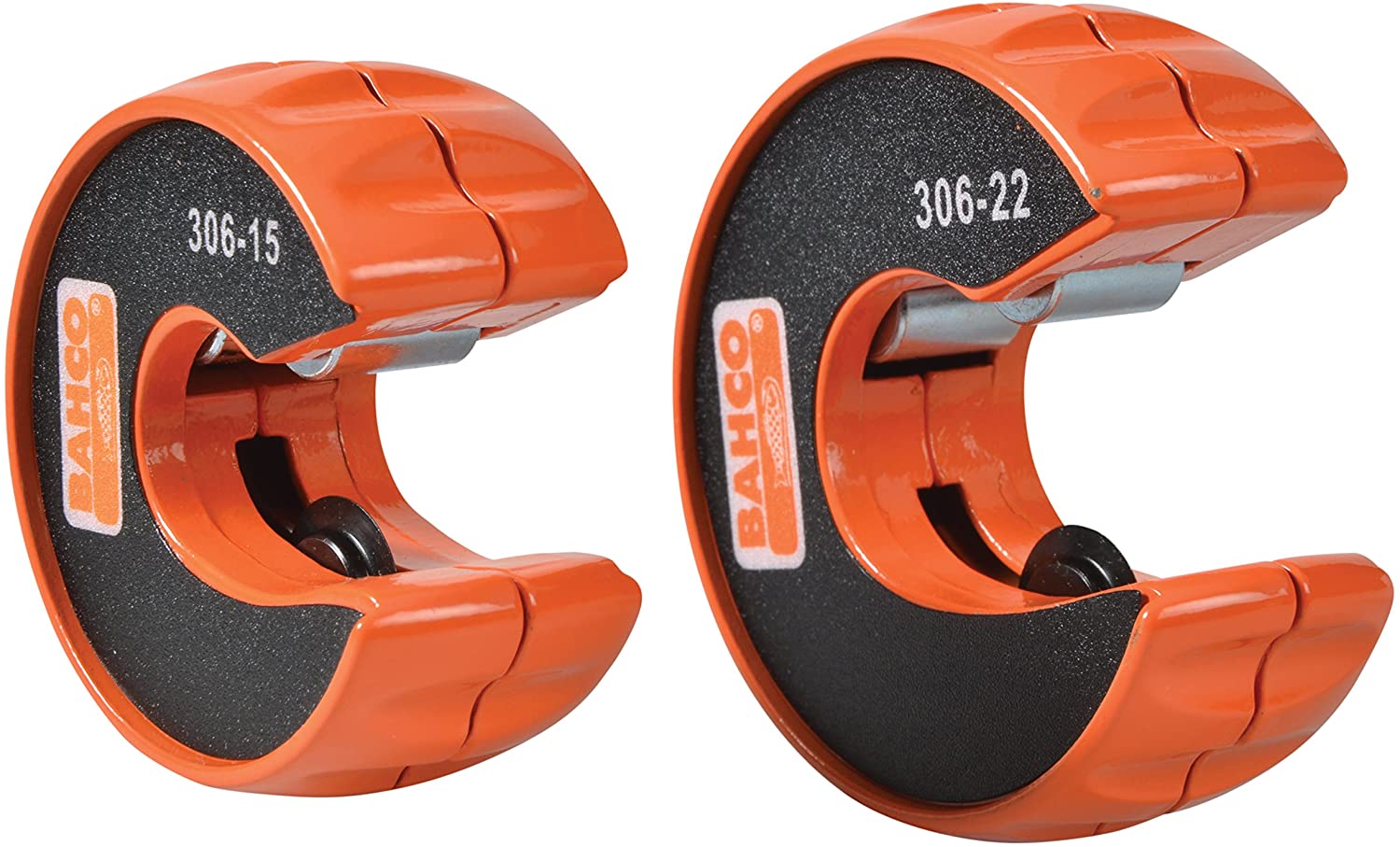 Bahco 306-PACK 2 Piece Tube Cutter Pipe Slice Twin Pack 15 & 22mm, Orange, 15mm & 22mm