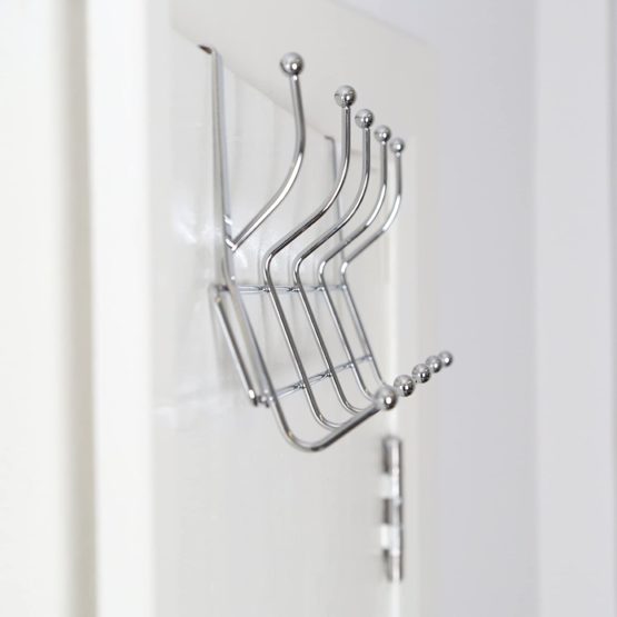 Premier Housewares 10 Hook Over the Door Hanger Chrome - Image 2