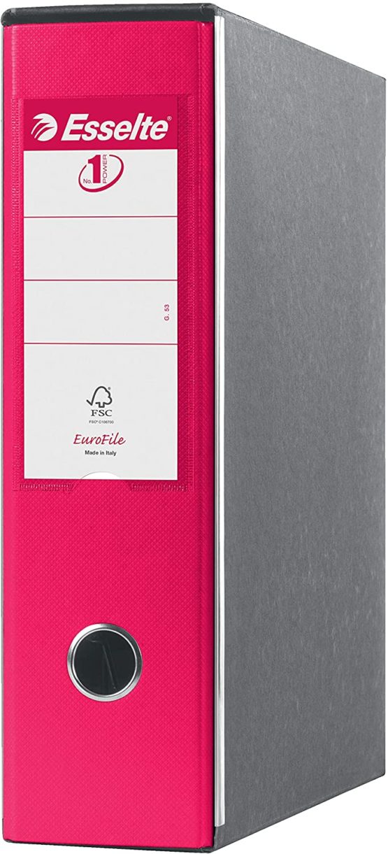 Esselte Eurofile Binder with Lever Mechanism and case Dorso 8 cm Fucsia