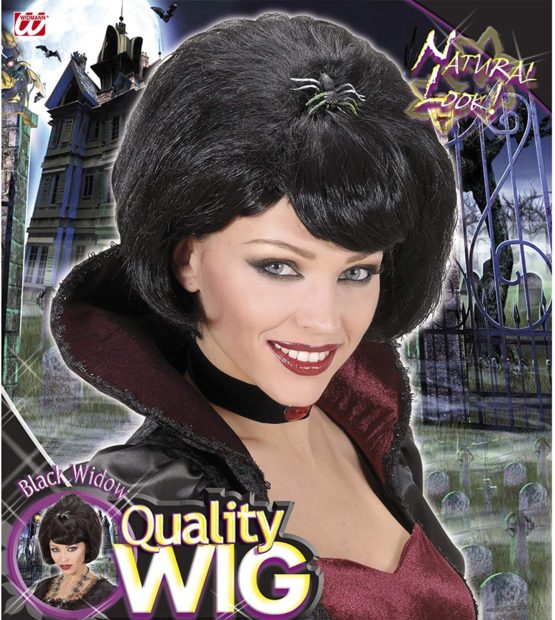 Black Widow w/ Spider Wig for Fancy Dress Costumes & Outfits Accessory - Image 2