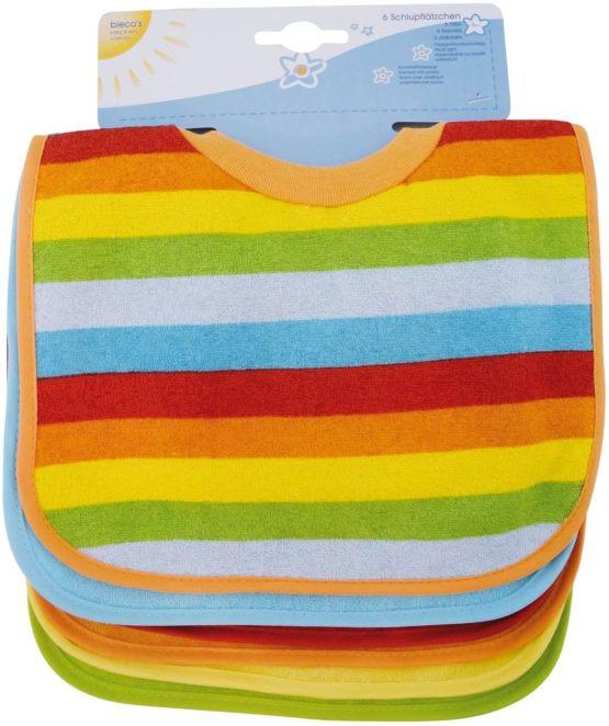 Bieco Slip On Baby Bib with Film Rear Side Pack of Six - Image 2