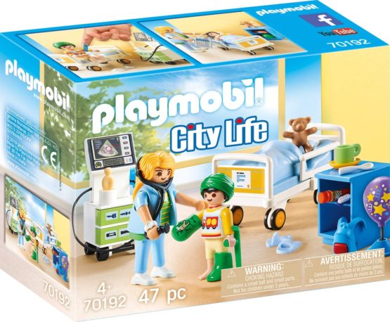 Playmobil 70192 City Life Children's Hospital Room, for Children Ages 4+