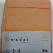 Italbaby 3 Piece Plain Cot Sheet Set, Orange, Multi-Color, One Size