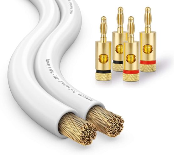 conecto OFC Professional Audio Speaker Cable, Cross Section 2 x 1.50mm² (99.9% OFC Full Copper 48 x 0.20 mm Wire)
