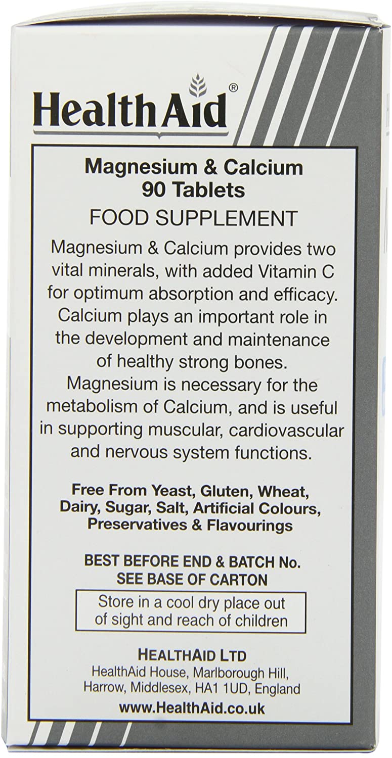 HealthAid Magnesium & Calcium - 90 Tablets, 90 count (Pack of 1) - Image 4