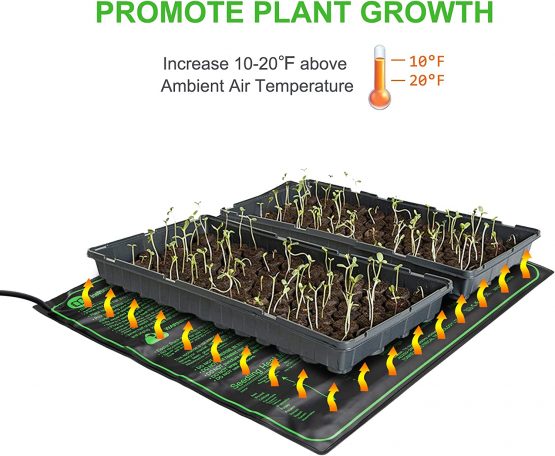 Hyindoor Seedling Heat Mat Heated Propagator Durable Waterproof Seedling Heating Pad for Winter Hydroponic Indoor Seedling Germination 20"x 20"(50 * 50cm) - Image 3