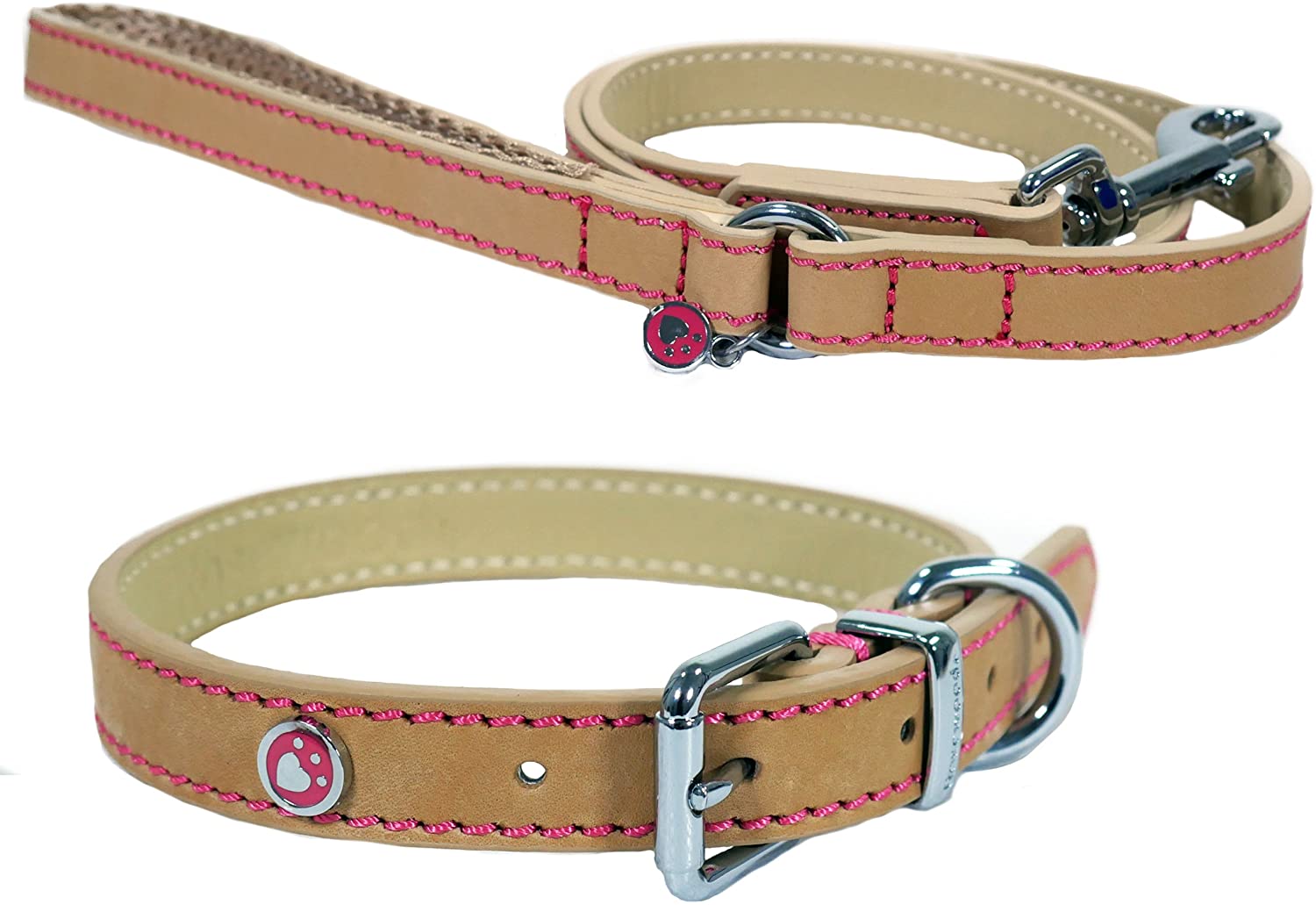 Rosewood Luxury Leather Dog Lead, 40 x 3/4-inch, Tan, beige, X-Large - Image 2