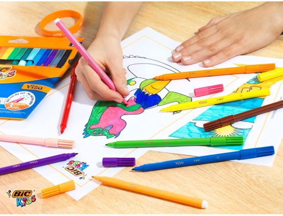 BIC Kids Visa Felt Pens - Assorted Colours, Wallet of 12 - Image 4