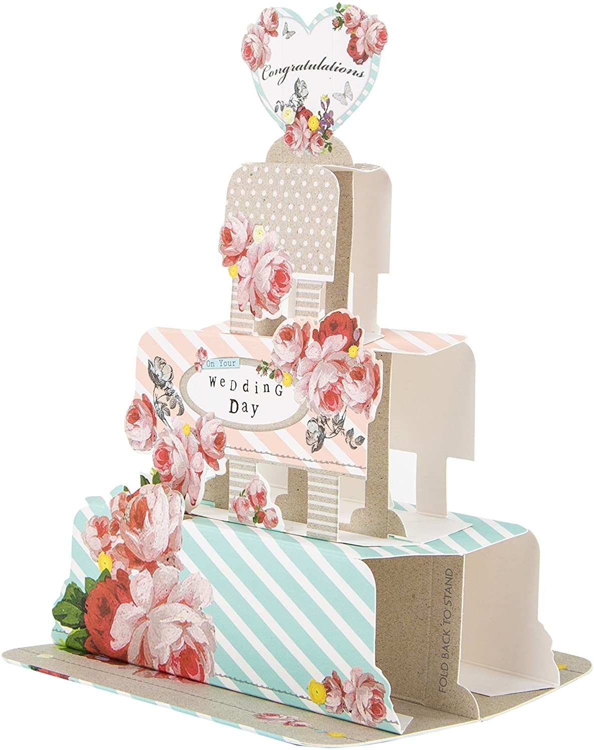 Hallmark Medium Contemporary 3D Design Wedding Card, Pop Up Cake