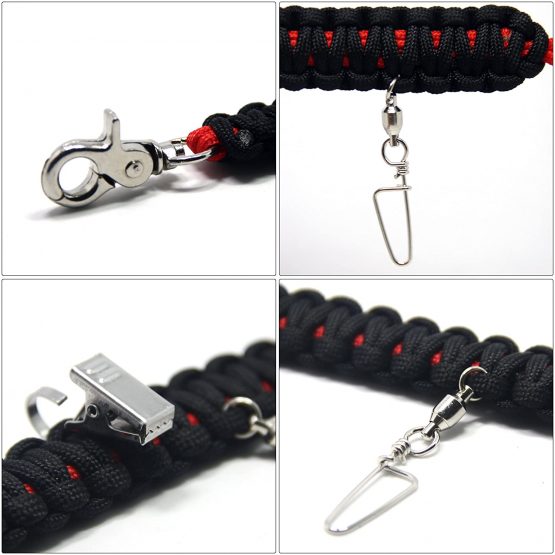 SAMSFX 550 Paracord Fly Fishing Lanyard with Ball Bearing Swivel Coastlock Snap - Image 4