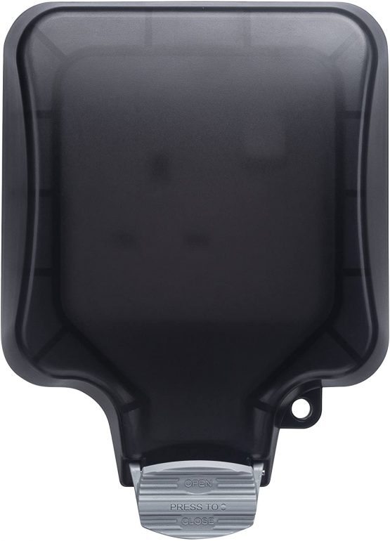 BG Electrical WP21-01 Single Weatherproof Outdoor Switched Power Socket, IP66 Rated, 13 Amp , Grey - Image 3