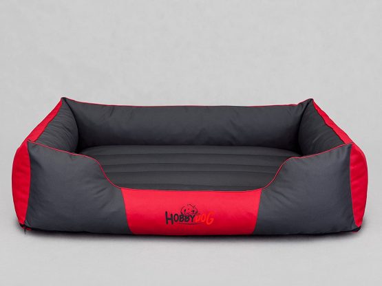 Hobbydog Cordura Comfort Dog Bed, Large, Red/Grey