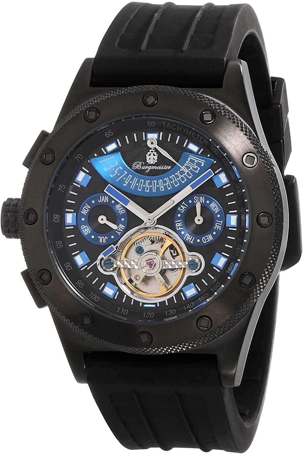 Burgmeister Gents automatic watch BM172-622A, Black/Black