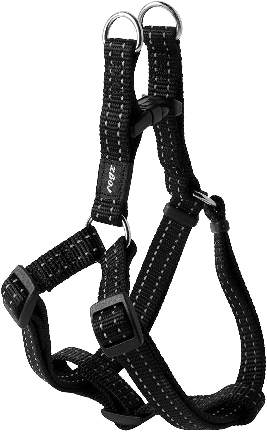 Rogz Utility Step-In Harness Snake, Medium, Black, 5/8" Medium