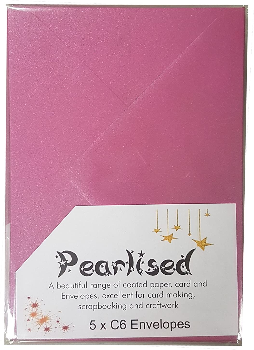 Pearlised C6 Envelope - Brilliant Rose (Pack of 5)