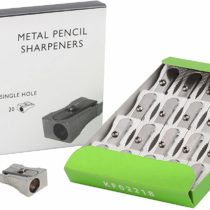 Q-Connect Metal Pencil Sharpener, Pack of 20, Silver