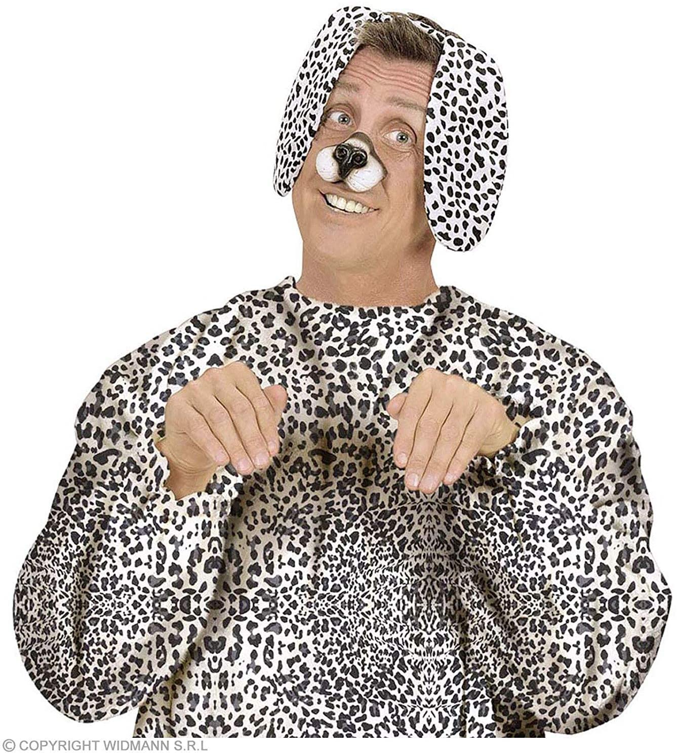 Velvet Dalmatian Ears Accessory for Animal Fancy Dress, Black/White - Image 3