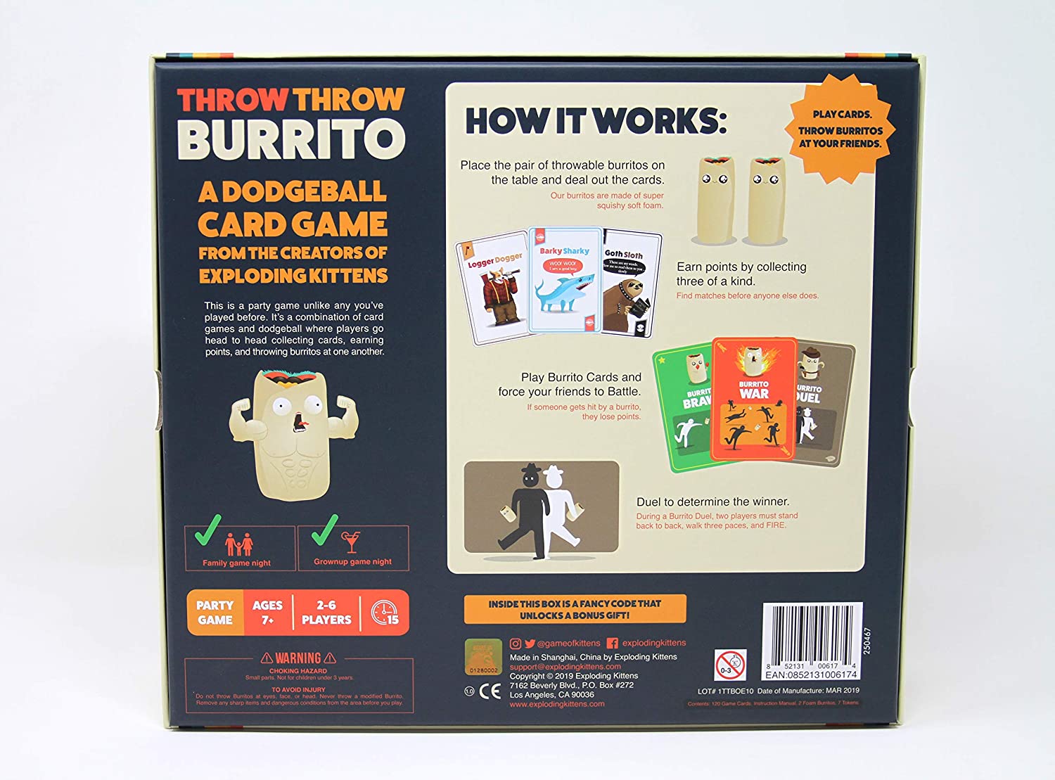 Exploding Kittens, Presents Throw Throw Burrito, A Dodgeball Card Game, Family Card Games for Adults Teens & Kids - Image 3