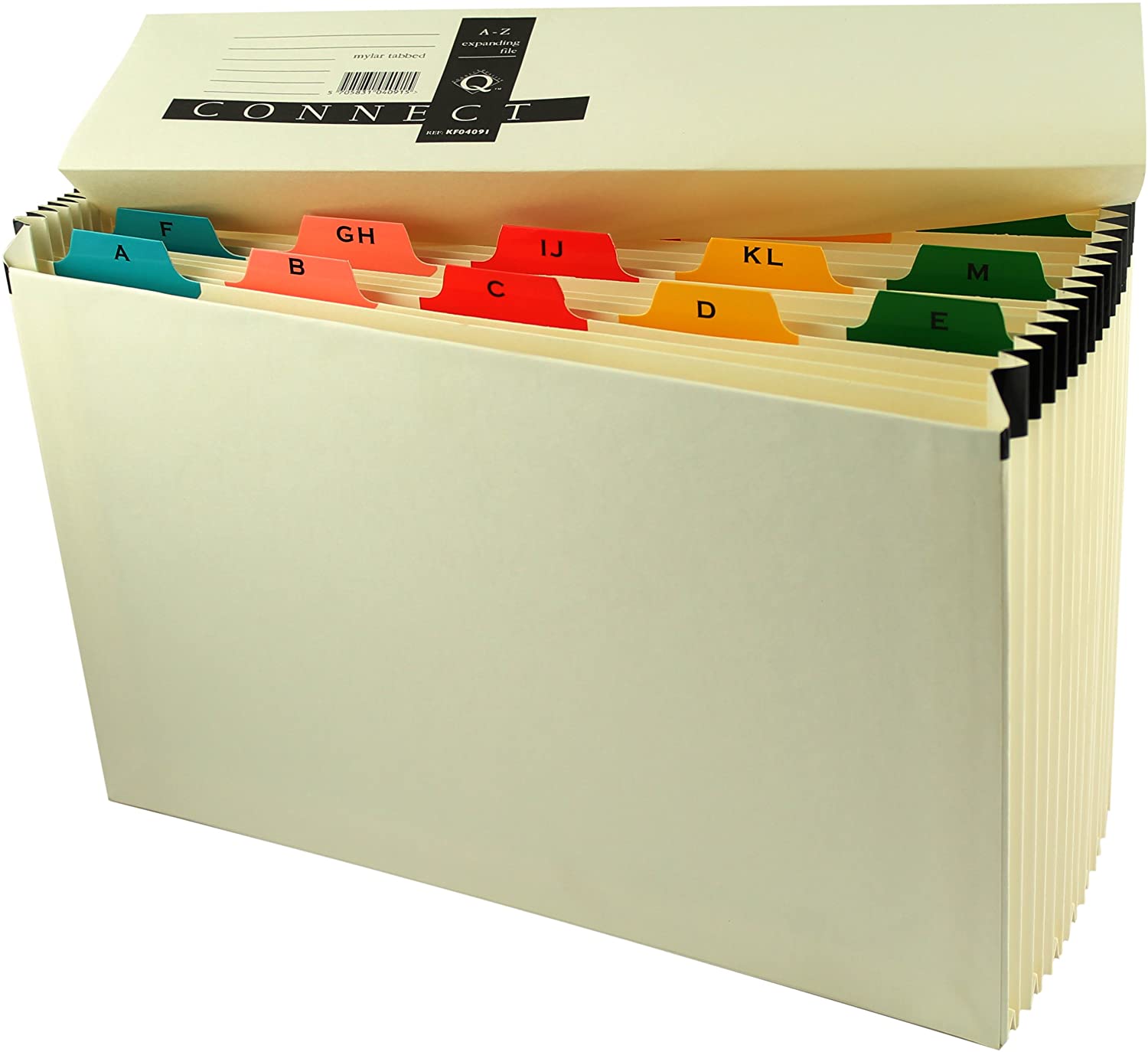 Q-Connect Mylar A-Z 19-Pocket Expanding File KF04091 - Pack of 1, multi-coloured