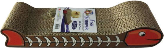 CROCI Fish Cardboard Cat Scratcher with Catnip, 44 cm
