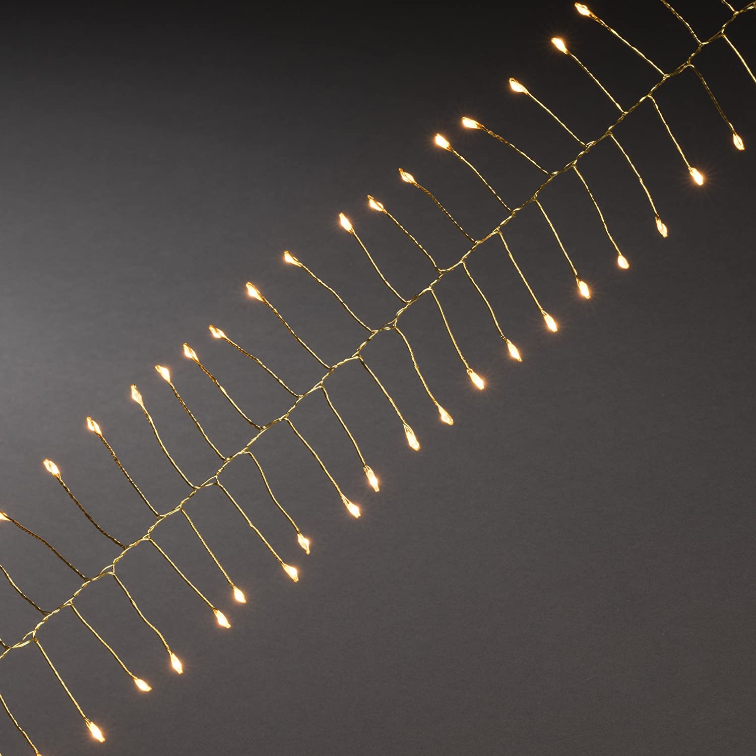 Konstsmide Micro LED Fairy Lights, Fire Cracker, Plastic Brass, 60 LEDs - Image 2