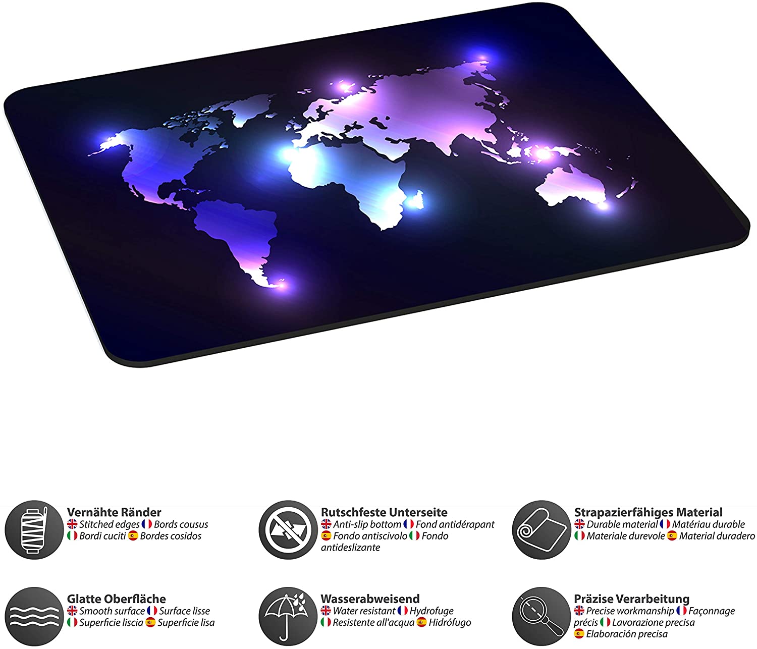 PEDEA Design Mouse Mat Large Dark World, 350L x 260W mm - Image 3